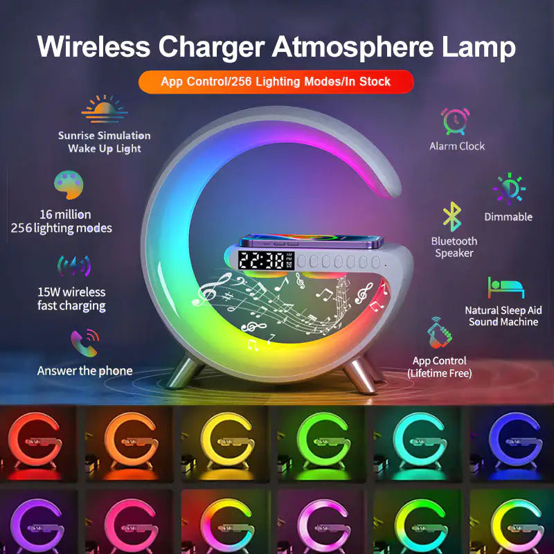 Bluetooth Speaker Wireless Charger Lamp - Tech Scape Hub