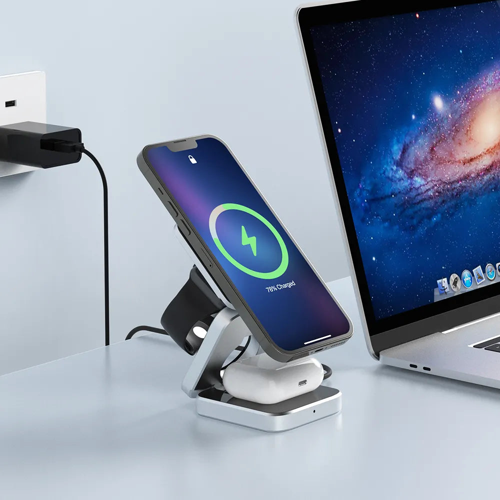 3 in 1 Folding Wireless Charging Station - Tech Scape Hub