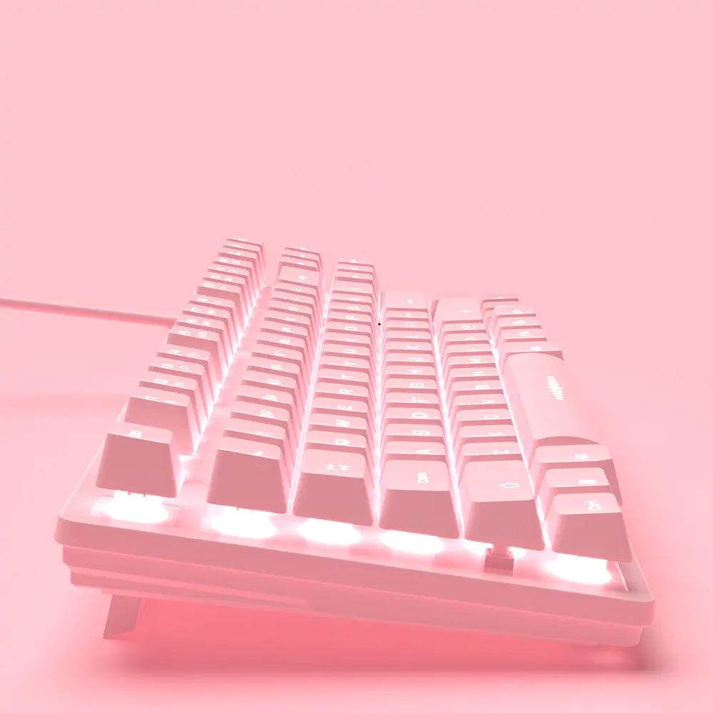 Pink Wired Keyboard & Mouse Set - Tech Scape Hub